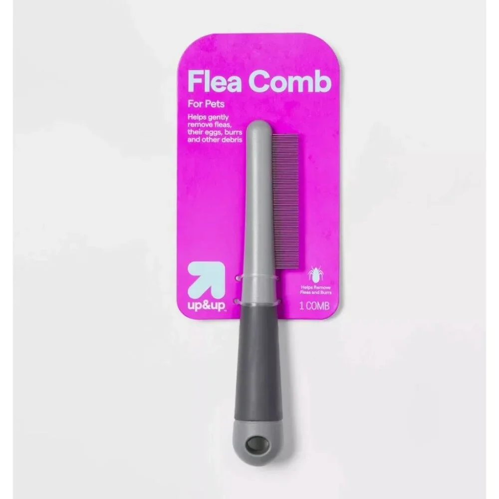 Up & Up Flea Comb For Pets Removes Fleas & Burrs Gray Handle Pack Of 2